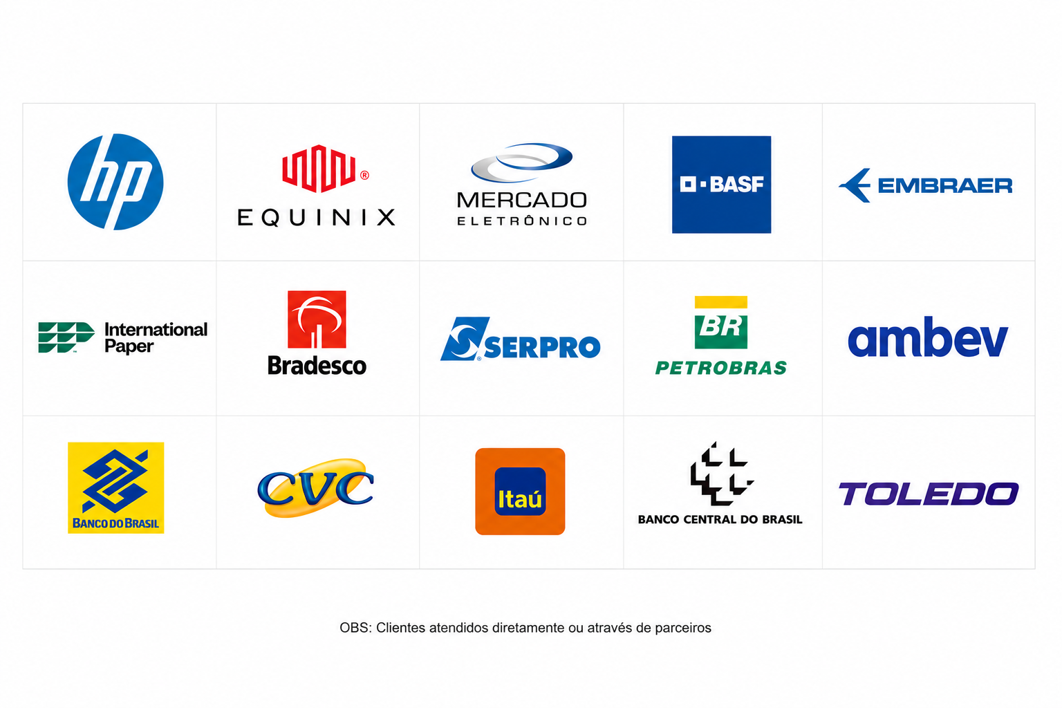 Logos de Clientes e Parceiros